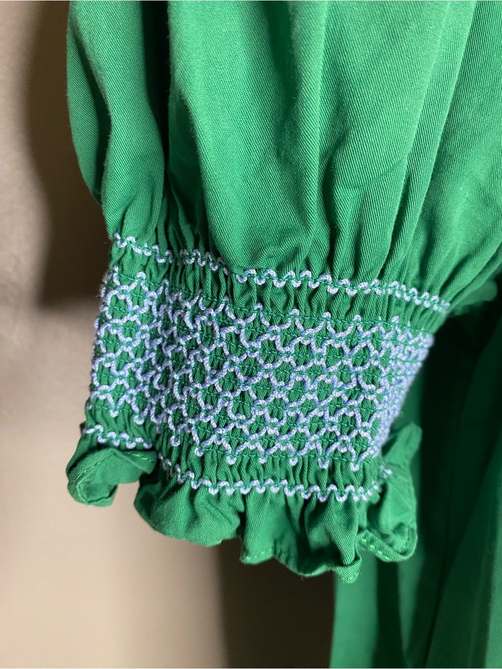 Tuckernuck Hyacinth House 100% Cotton Green Embroidery Eliza Midi Dress - Size M - Picture 11 of 14